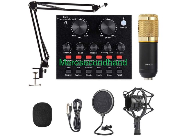Bm-800 Pro Condenser Mic  at Pokhara Bagar Mic StudioSound Recording With Stand & Soundv Card - 1/8