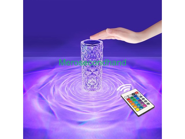 Modern Glass Crystal Table Lamp LED Rose Lights - 1/5