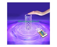 Modern Glass Crystal Table Lamp LED Rose Lights