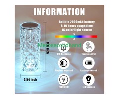 Modern Glass Crystal Table Lamp LED Rose Lights - Image 2/5