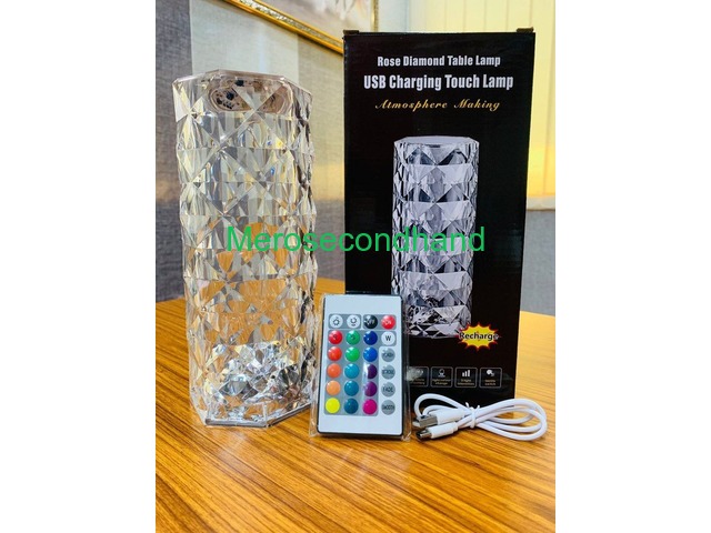 Modern Glass Crystal Table Lamp LED Rose Lights - 3/5