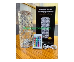 Modern Glass Crystal Table Lamp LED Rose Lights