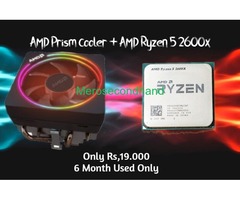 Ryzen 5 2600x(CPU) with Prism Wraith Cooler(RGB) (well Condition) 6month use only..