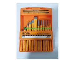 Dingqi 12-piece pin chisel and punch set + INGCO 13-piece Flat Wood Drill Bits Set
